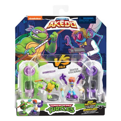 Set figurina për llaf-beteja TMNT Akedo Versus, Michelangelo kundra Bebop, miniatura, shumëngjyrëshe