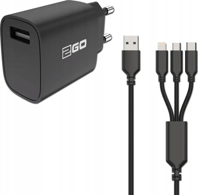 Karikues telefoni 2GO 797257, 1x USB, 5V, i zi