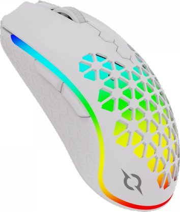 Maus gaming AQIRYS Polaris Wireless, 16000 dpi, RGB, i bardhë