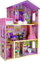 Дрвена куќа за кукли Leantoys Stella, 126 cm, со балкон и лифт, повеќебојна