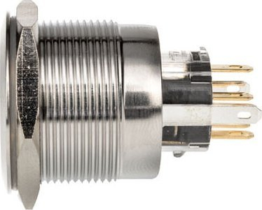 Buton metalik DimasTech Silverline Dot, 25mm, RGB, argjendtë