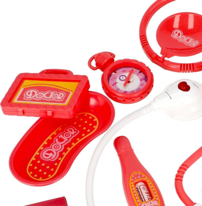 Set lodrash doktori Mega Creative 498985, me stetoskop dhe gjerat e tjera, i kuq