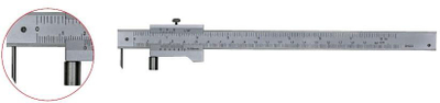 Kallëp matës çeliku Asimeto Marking Vernier, 200 mm, me rul shenjimi, argjendtë