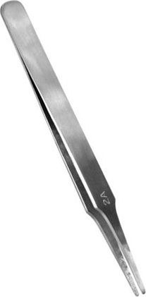 Pincetë Hobby Tools, majë e sheshtë e rrumbullakosur, çelik inox, 120mm
