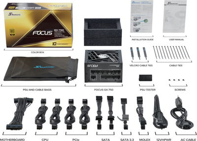 Burim energjie SEASONIC Focus GX 750 80 PLUS Gold	ATX 3.0 PCIe 5.0 - 750W