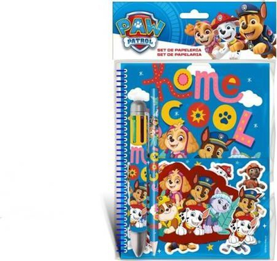 Set shkrimi Paw Patrol Home School, fletore A5, laps dhe stilolaps, blu