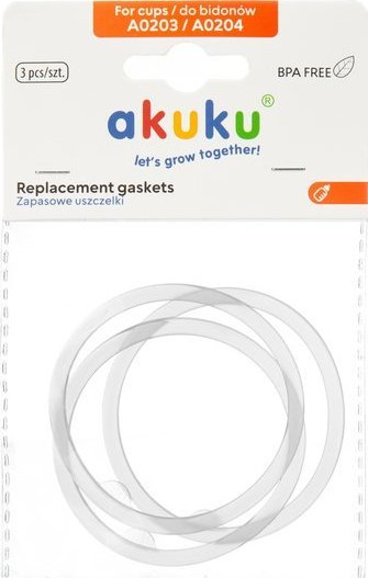Unaza rezervë për kapakun e shishes Akuku, set me 3 copë, për modelet A0203 dhe A0204, transparente