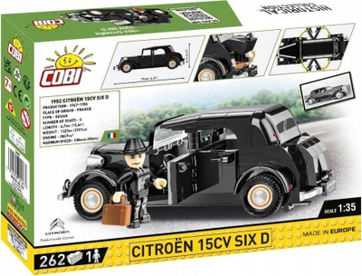 Set ndërtimi COBI Citroën 15CV SIX D, 262 pjesë, shkalla 1:35, i zi