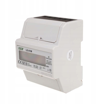 Matës energjie F&amp;F LE-01M, njëfazor, Modbus RS-485, i bardhë