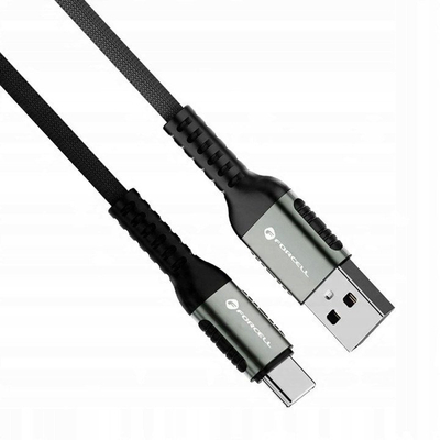 Kabllo USB Forcell F-ENERGY C256, USB A në USB C, 0.25m, 66W, e zezë