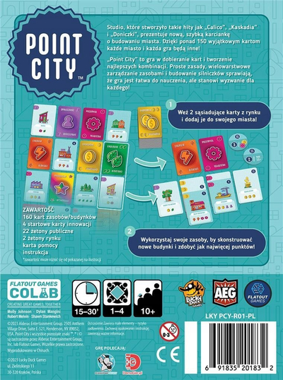 Lojë tavoline Lucky Duck Games Point City, 1 4 lojtarë, 10+, edicioni polak