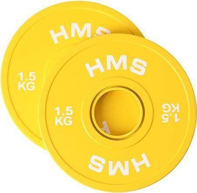 Disqe olimpike HMS CBRS15, 2x1.5 kg, bumper plate, të verdha
