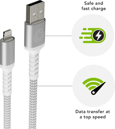 Kabllo USB Dbramante1928 Re-charge, 2.5m, USB A në Lightning, e bardhë