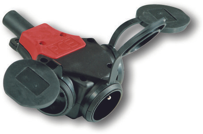 Ndajës elektrik PCE Taurus 24311 SW, trefish, 10/16A, IP44, i zi