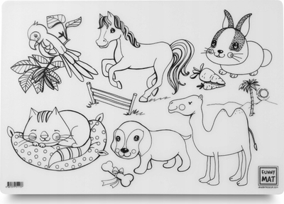 Mbulesë vizatimi Funny Mat Pets Academy, e ripërdorshme, për kalamaj