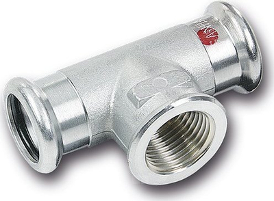 Pjesë T për tuba Sanha SANHA-Therm, 42 mm x Rp 1/2 x 42 mm, çelik i galvanizum
