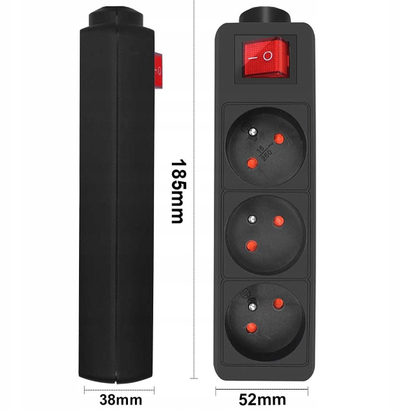 Zgjatues elektrik LX9541CZ, 3 dalje, 5m, i zi