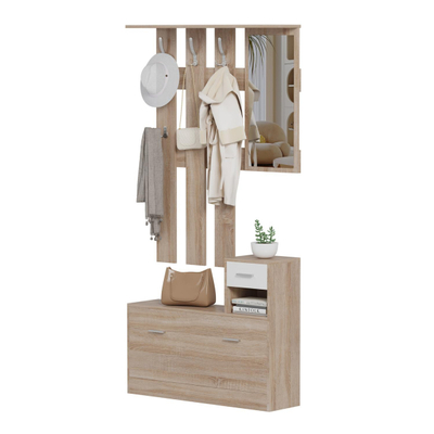 Set paradhomë me pasqyrë Gorn 90×24×190 Hcm (HM2473.04), bardhë