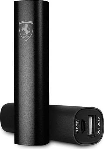 Karikues portativ Ferrari Black Silver Racing, 2600mAh, dalje USB, i zi