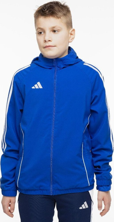 Xhup sportiv për kalamaj Adidas Tiro 24 Jr IM8794, me kapuç, Aeroready, blu