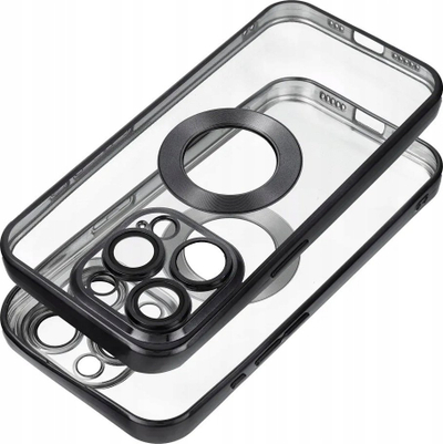 Futera Glam për iPhone 11, transparente, me kornizë të zezë