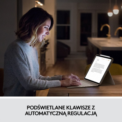 Tastierë Logitech Combo Touch për iPad Pro 12.9 inç (gjenerata 5 dhe 6), SAND, e verdhë ranore