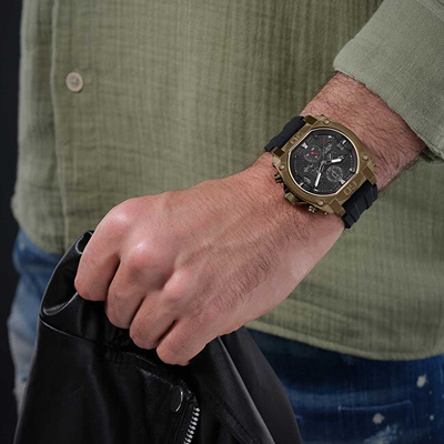 Orë dore Police Norwood PEWGQ0040003, 45mm, 5ATM, rozë gold e zezë