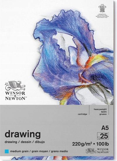 Bllok vizatimi Winsor and Newton Medium Grain Cartridge Pad, me spirale, format A4, i bardhë