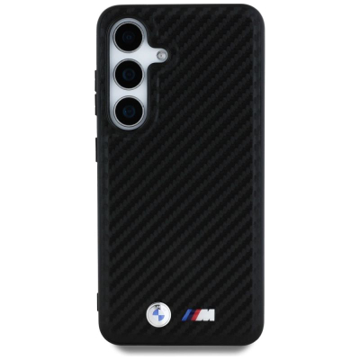 Kllapë telefoni BMW Leather Carbon, MagSafe, për Samsung Galaxy S25, e zezë