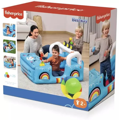 Makine lodër fryrëse Bestway Fisher Price 93577, me topa, 1.17m x 76cm x 61cm, blu