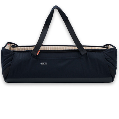 Shportë portative për bebe Voksi Carry Me, dyshek pambuk organik, e papërshkueshme nga uji, Black Leaf