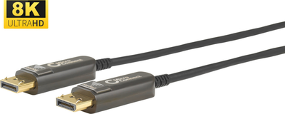 Kabllo DisplayPort Microconnect DP MMG 1500V1.4OP, 15 m, aktive optike, e zezë