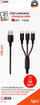 Kабел USB 2GO 797156, USB B во 3x USB C, 1.5m, црна