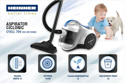 Fshesë me korent Cyell Heinner, 700W, 2L, e bardhë blu