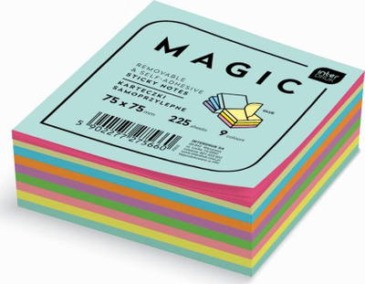 Fletëngjitëse vetëngjitëse Interdruk Magic Cube, 75 x 75 mm, 225 fletë, shumëngjyrëshe
