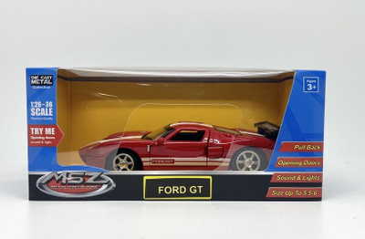 Makine lodër Ford GT, metal die-cast, shkalla 1:28, e kuqe