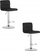 Tabure rrotulluese LEOBERT Swivel Stool Prot, kadife, bazë kromi, e zezë, set 2 copë