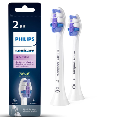 Kokë furçe dhëmbësh Philips Sonicare Sensitive Standard S2 HX6052-10, set 2 copë, e bardhë