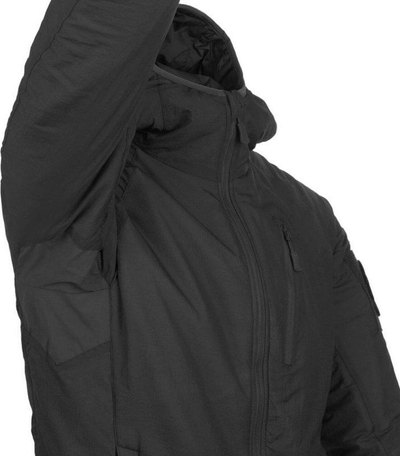 Xhaket Helikon Tex Wolfhound Hoodie Climashield, e trashë për të mbajtur ngrohtë, me kapuç, e zezë