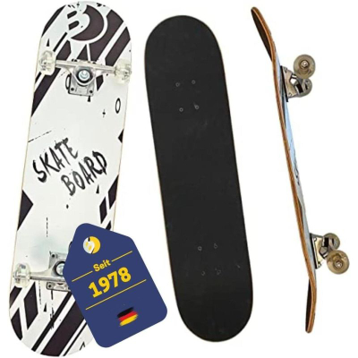 Skateboard Best Sporting Kid, 78.5 x 20.4 cm, kushineta ABEC 3, bardh e zi