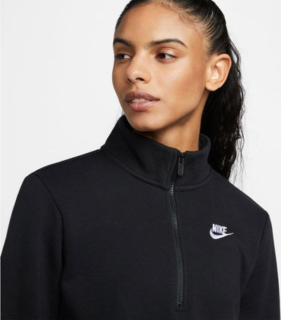 Bluza Nike Sportswear Club Fleece për goca, quarter zip, madhësia XS, e zezë