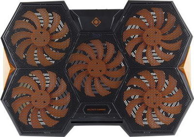 Bazë ftofëse për laptop Deltaco GAM-072, 5 ventilatorë, USB, e zezë