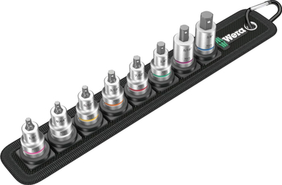Set bit-koka Wera Belt B Imperial 1 Zyklop, 8 copë, 3/8", i zi