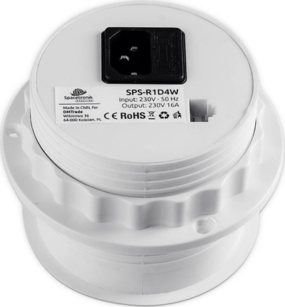 Prizë tavoline rrethore Spacetronik SPS-R1D4W, 230V 16A, 2x USB dhe portë rrjeti, e bardhë