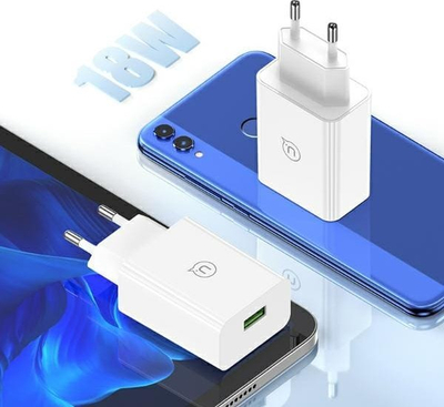 Karikues muri USAMS, 18W, USB me kabllo micro USB, i bardhë