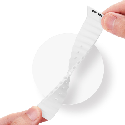Rrip ore Dux Ducis OceanWave për Apple Watch, 45 44 42mm, silikon, i bardhë