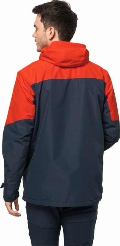 Xhaketë dimri për burra Jack Wolfskin Glaabach 3in1 JKT M, 3‑në‑1, me kapuç, portokalli e errët