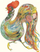 Kartolinë DM Collection A133 B6, pa shkrim, me zarf, Running Rooster