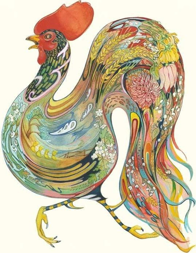Kartolinë DM Collection A133 B6, pa shkrim, me zarf, Running Rooster