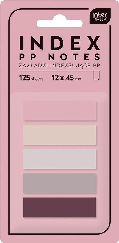 Fletëza ndarëse Interdruk Indexing Tabs PP Nude, 125 copë, miks dizenjosh